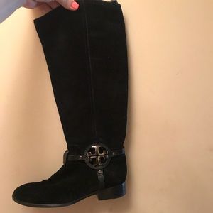 Tory Burch Black Suede Boots 8.5